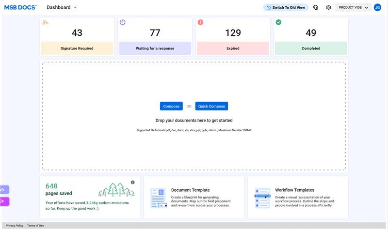 screenshot of MSB Docs